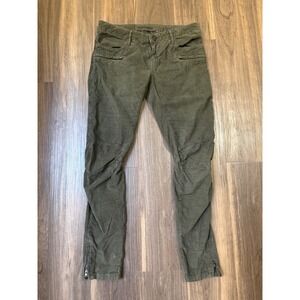 Etienne Marcel Women's Olive Green Corduroy‎ Moto Jeans Size 28 Zippers Skinny